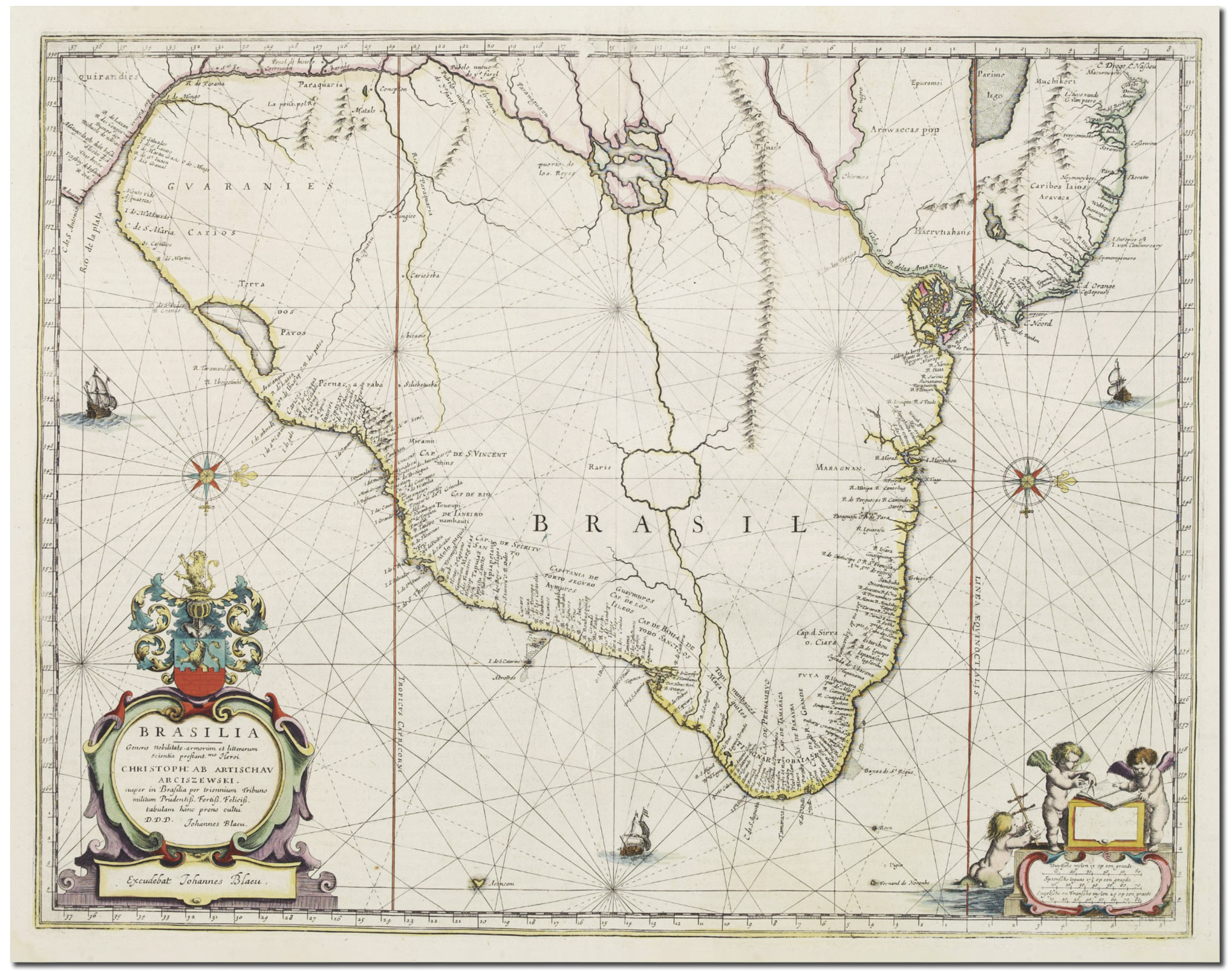 Brasilia old map, J.Blaue