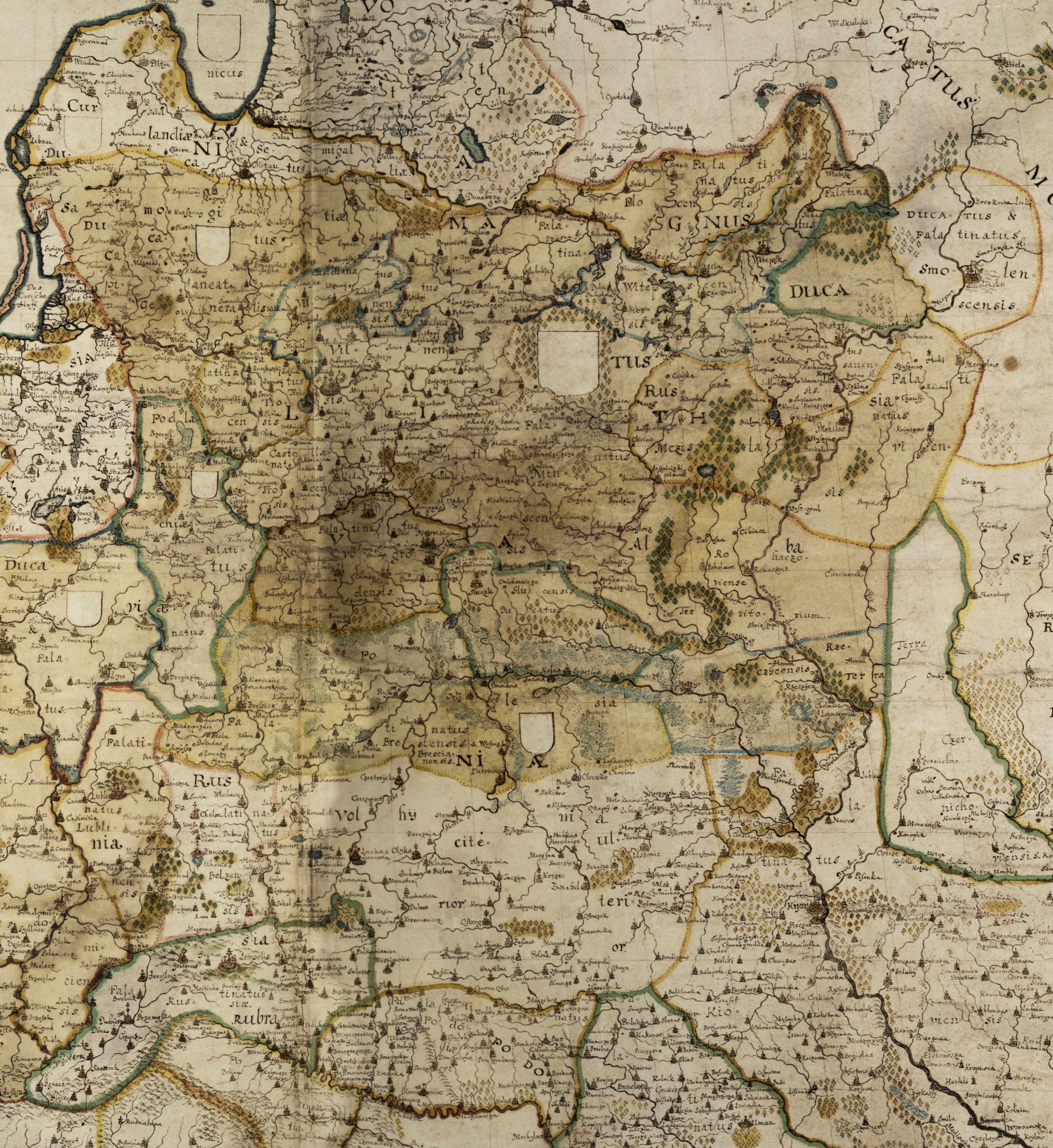 Территория Великого Княжества Литовского на Geographica REGNI POLONIAE ET INCORPORATAR Израэль Хоппе