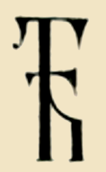 Знак, изображающий букву <em>Ѣ</em> в титульной надписи.
