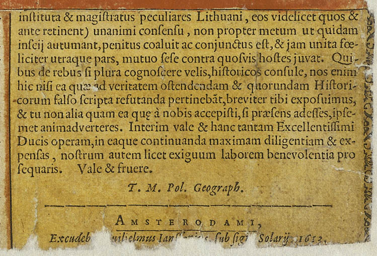 Карта ВКЛ 1613 года MAGNI DVCATVS LITHVANIAE