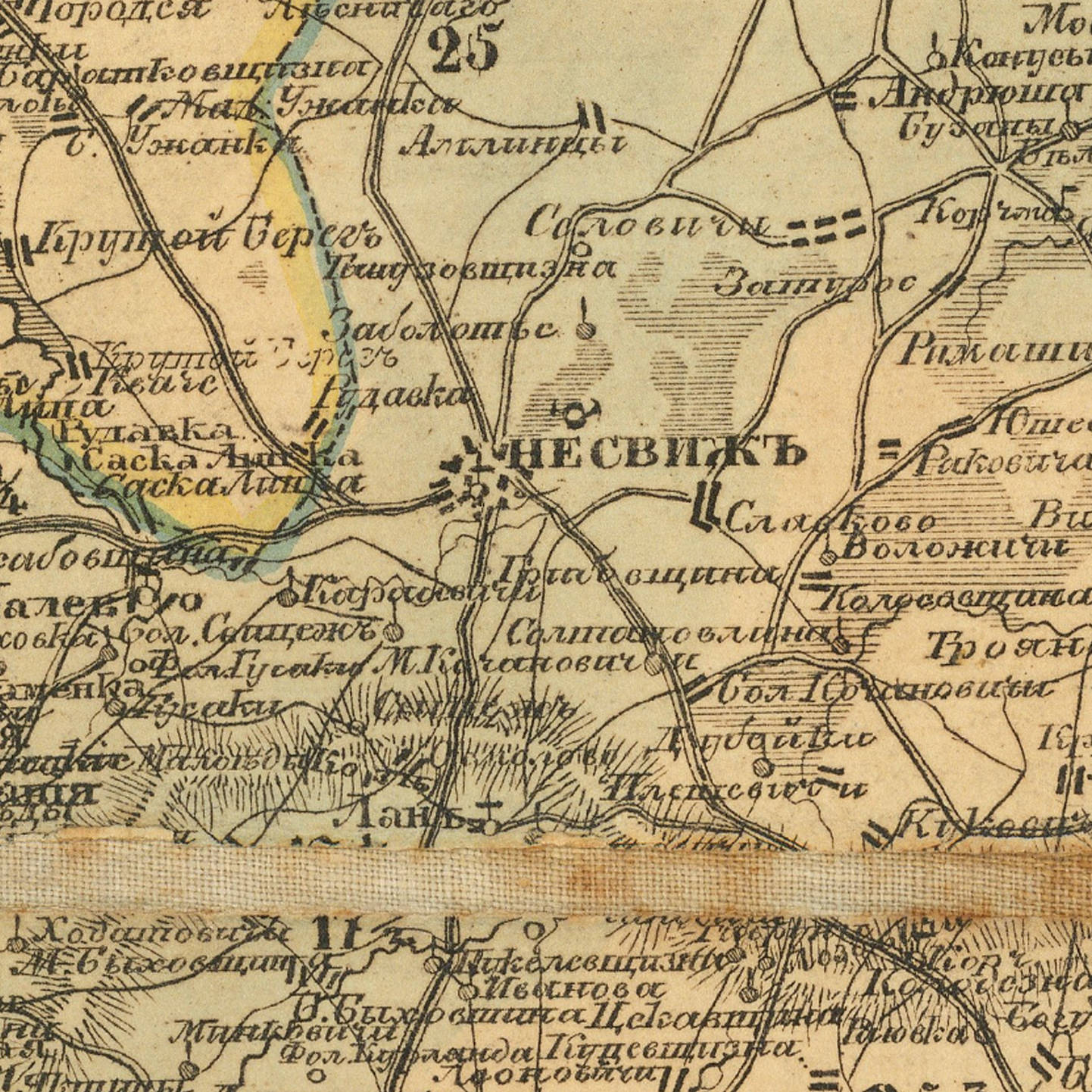 Карта Минской губернии 1848